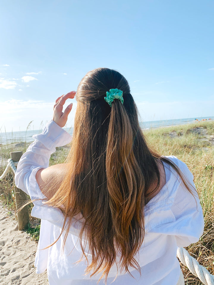 SEA FOAM - Silk Skinny Scrunchie