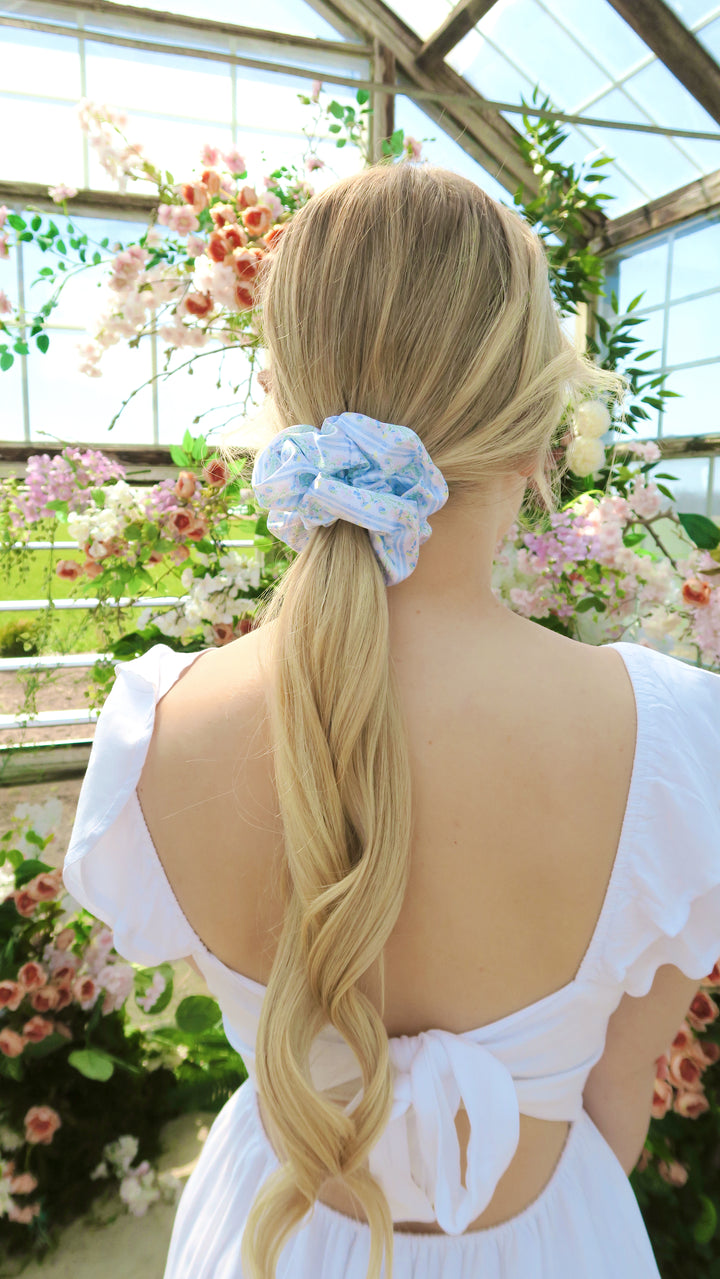 GARDEN PARTY - Printed Silk Scrunchie