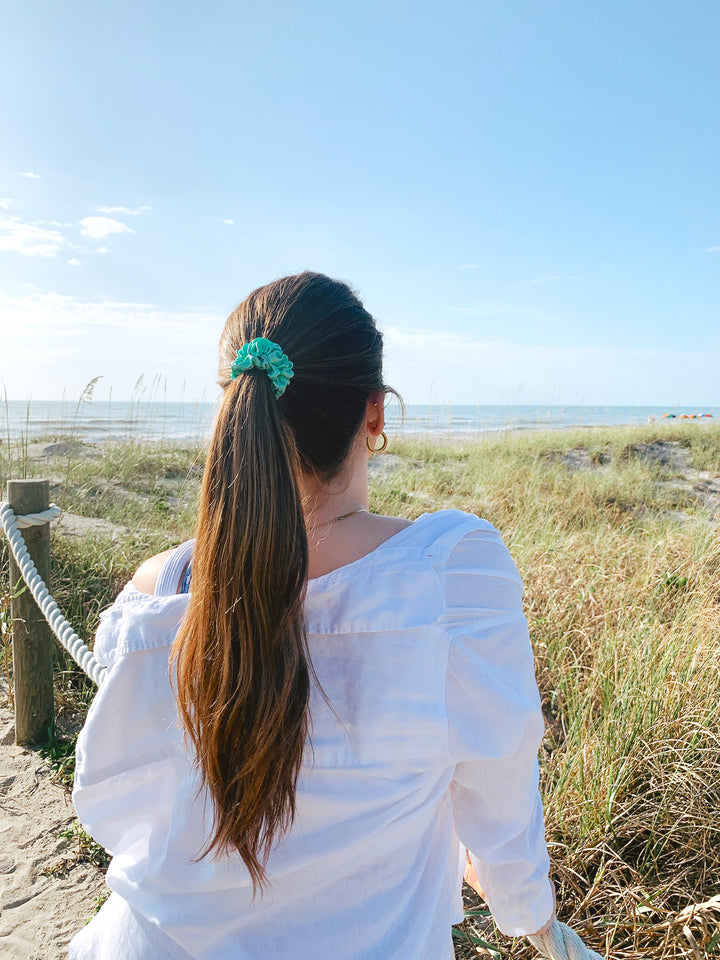SEA FOAM - Silk Skinny Scrunchie