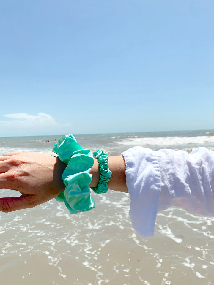 SEA FOAM - Silk Skinny Scrunchie