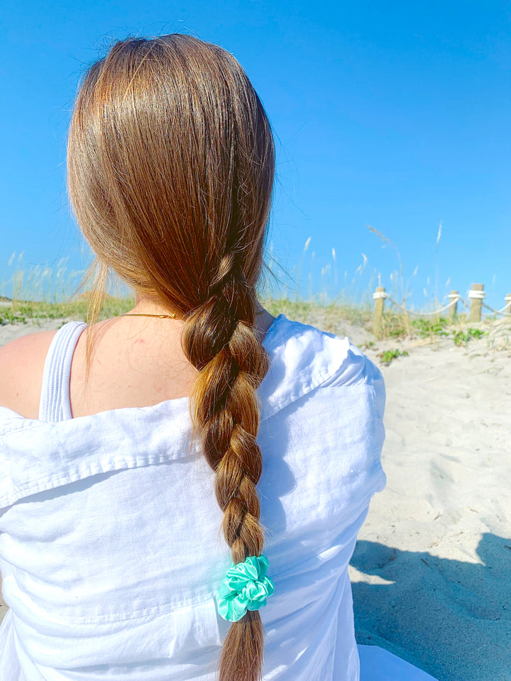 SEA FOAM - Silk Skinny Scrunchie