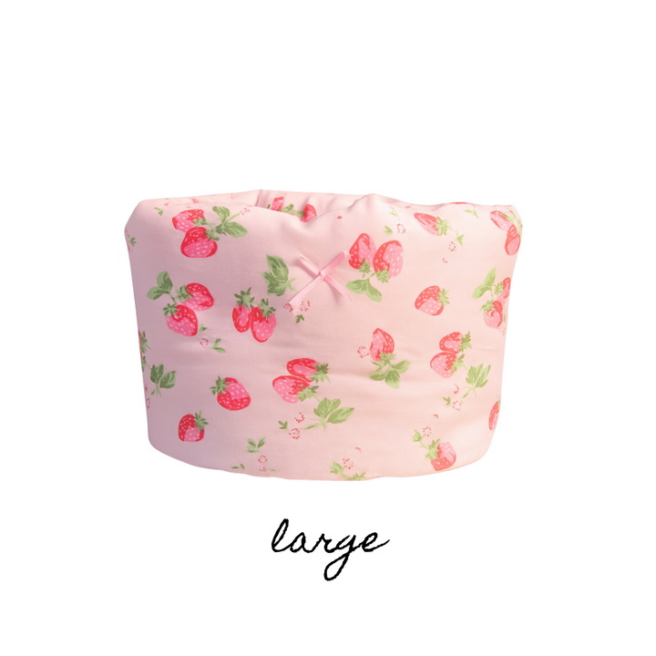 LARGE PUFF BUCKET ORGANIZER - PINK STRAWBERRY