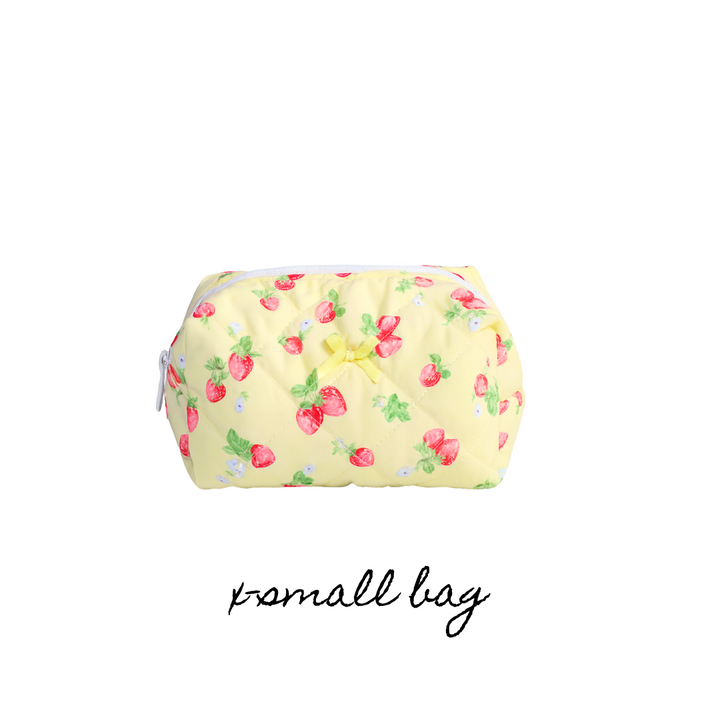 X-SMALL MAKEUP BAG - YELLOW STRAWBERRY