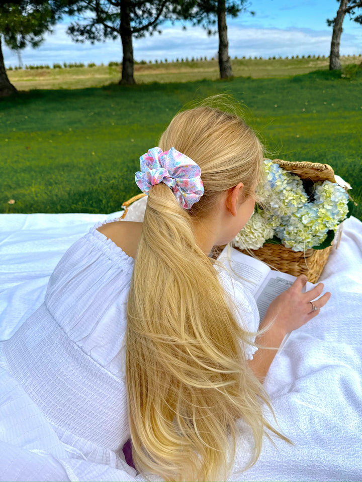WATERCOLOR FLORAL - Printed Silk Scrunchie - Beyond Scrunchies