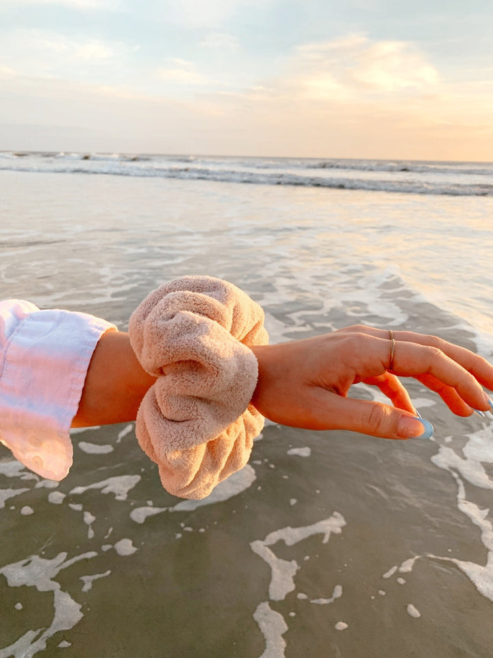 BEIGE - Microfiber Towel Scrunchie - Beyond Scrunchies