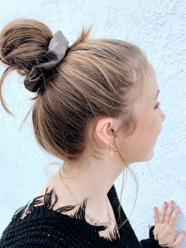 CHARCOAL - Mulberry Silk Scrunchie - Beyond Scrunchies