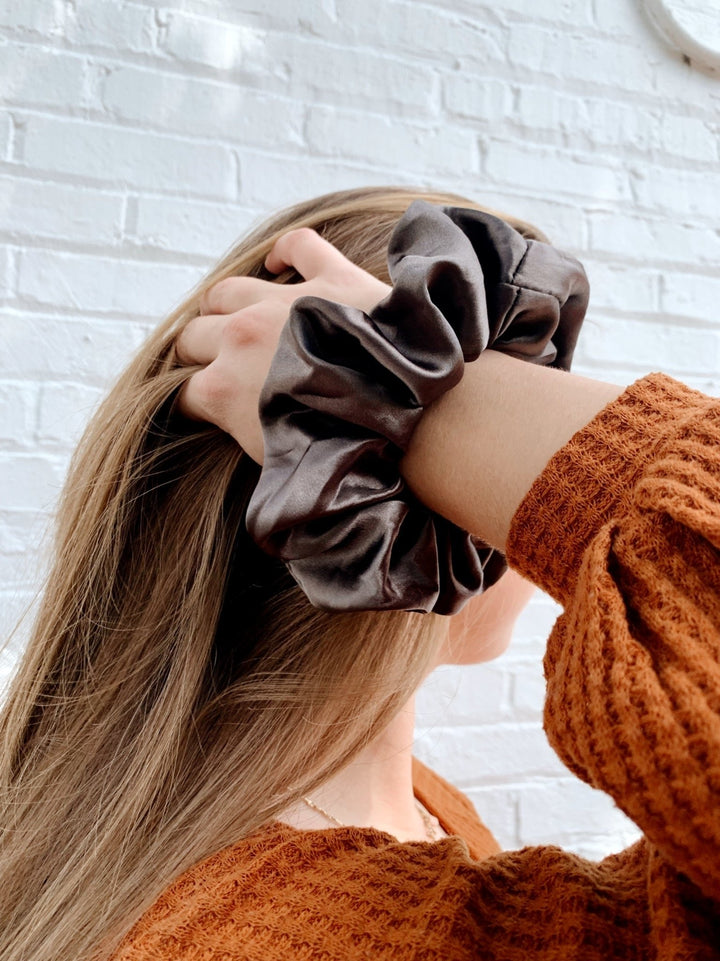 CHARCOAL - Mulberry Silk Scrunchie - Beyond Scrunchies