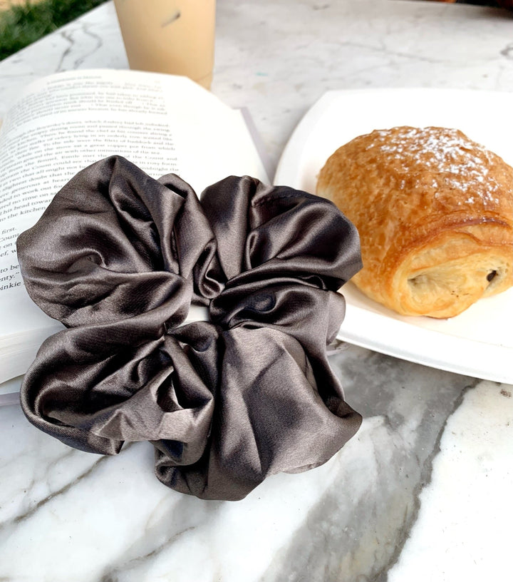 CHARCOAL - Mulberry Silk Scrunchie - Beyond Scrunchies