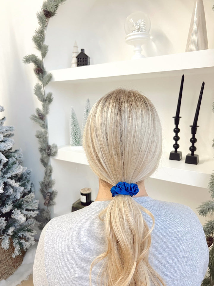 COBALT - Silk Skinny Scrunchie - Beyond Scrunchies