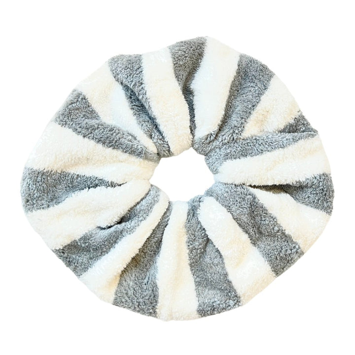 GRAY & WHITE - Microfiber Towel Scrunchie - Beyond Scrunchies