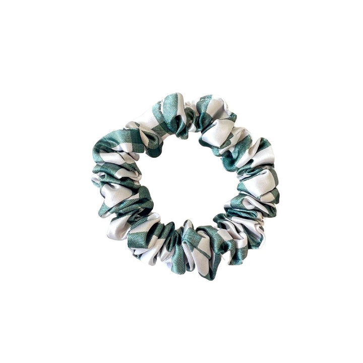 GREEN GINGHAM - Silk Skinny Scrunchie - Beyond Scrunchies