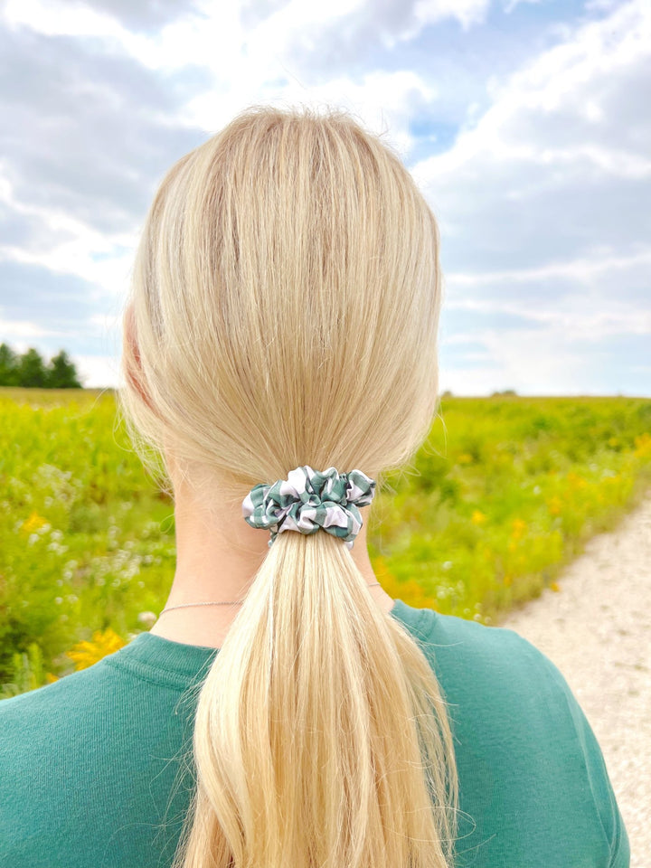 GREEN GINGHAM - Silk Skinny Scrunchie - Beyond Scrunchies
