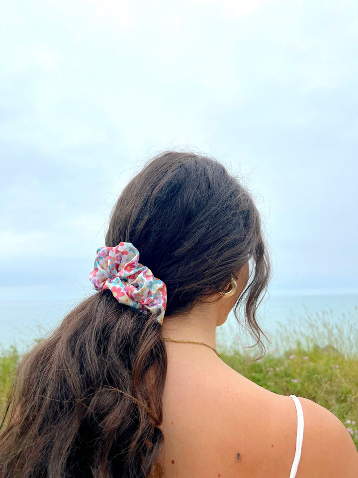 GROOVY FLORAL - Printed Silk Scrunchie - Beyond Scrunchies