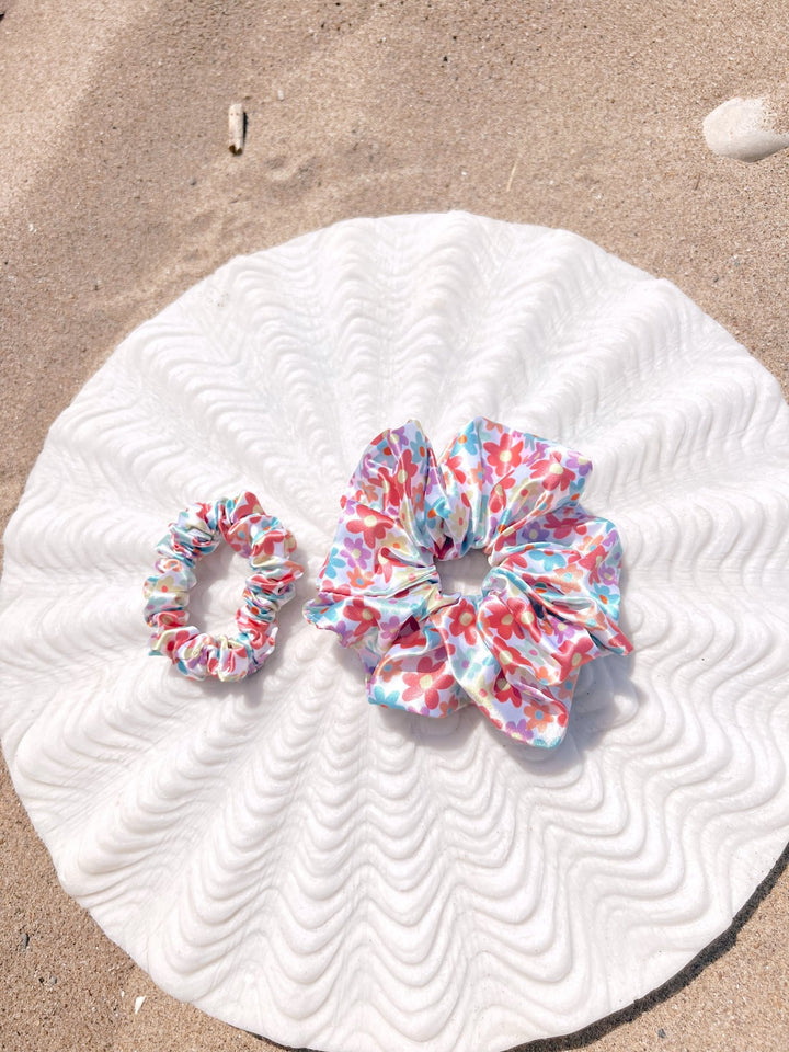 GROOVY FLORAL - Printed Silk Scrunchie - Beyond Scrunchies