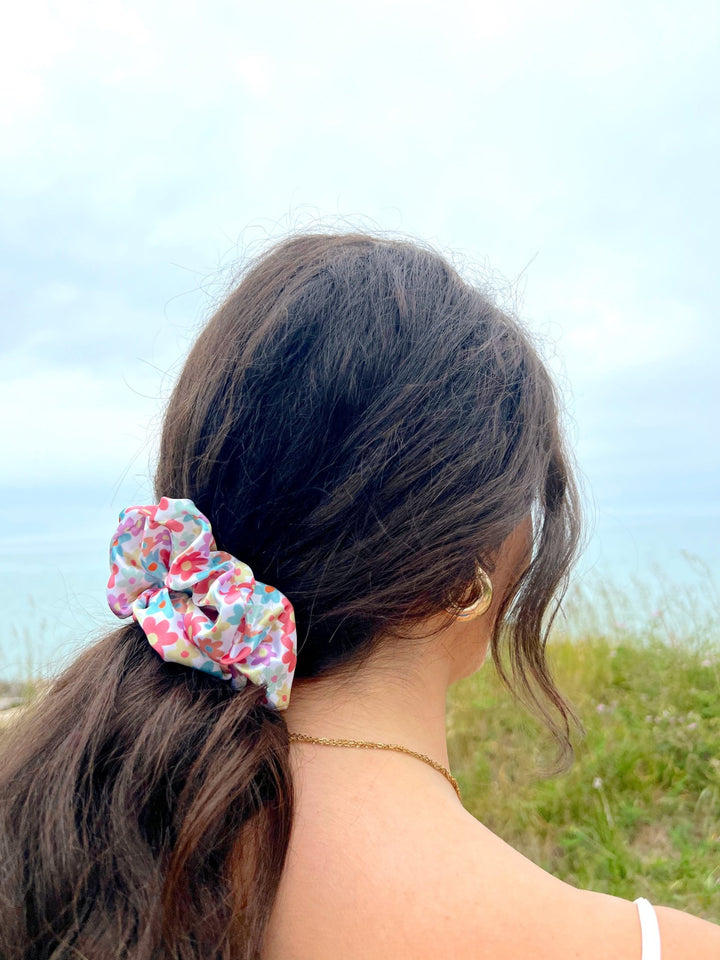 GROOVY FLORAL - Printed Silk Scrunchie - Beyond Scrunchies