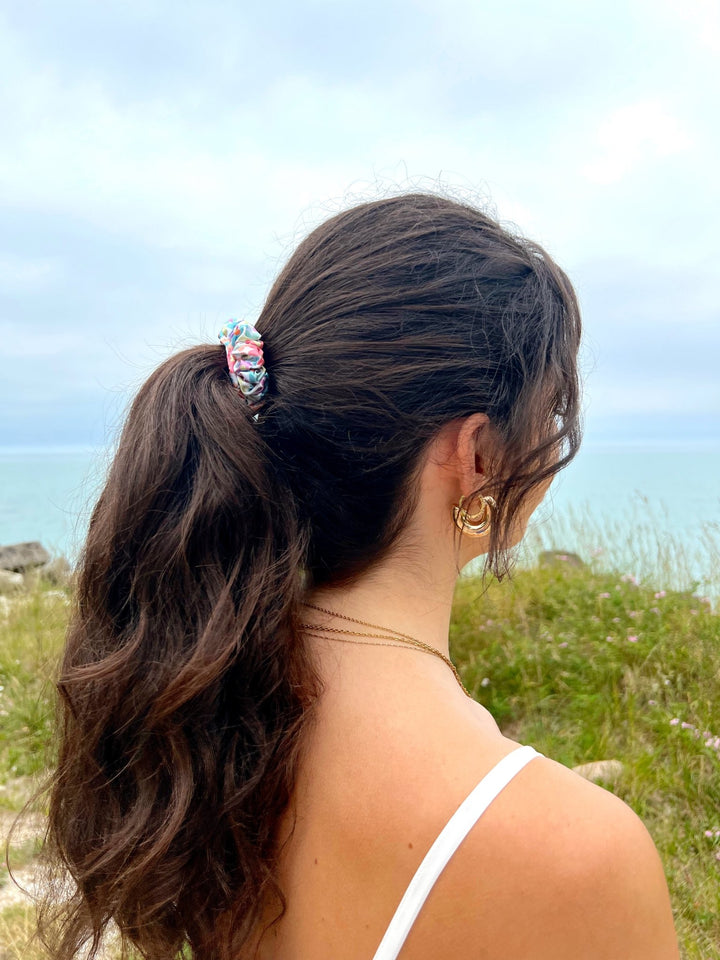 GROOVY FLORAL - Silk Skinny Scrunchie - Beyond Scrunchies