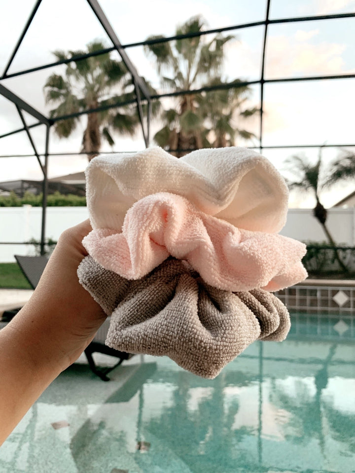 LIGHT GREY - Micro-Fibre Towel Scrunchie - Beyond Scrunchies