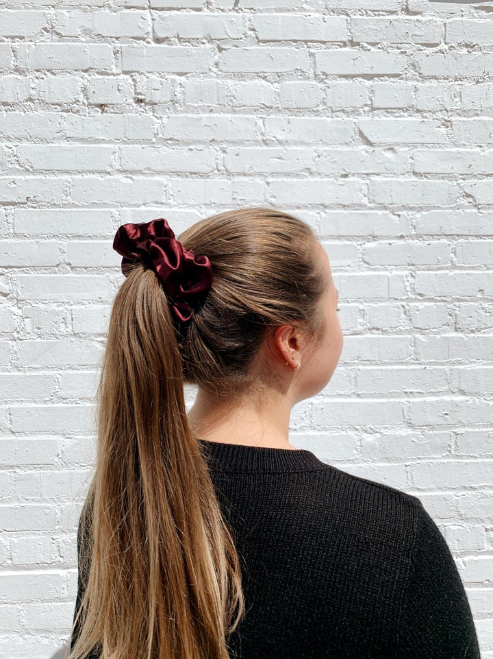 MAROON - Mulberry Silk Scrunchie - Beyond Scrunchies