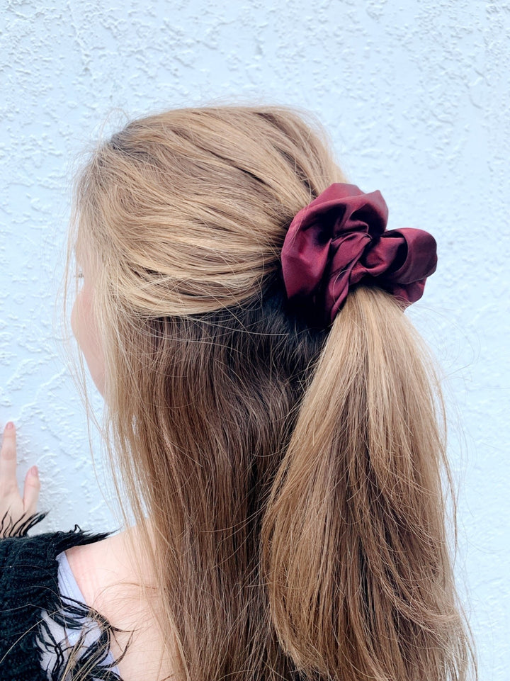 MAROON - Mulberry Silk Scrunchie - Beyond Scrunchies