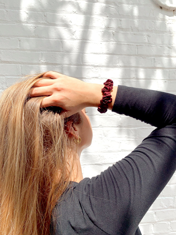 MAROON - Silk Skinny Scrunchie - Beyond Scrunchies