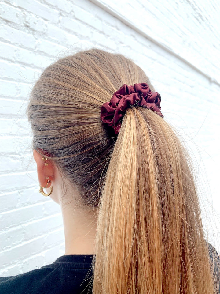 MAROON - Silk Skinny Scrunchie - Beyond Scrunchies