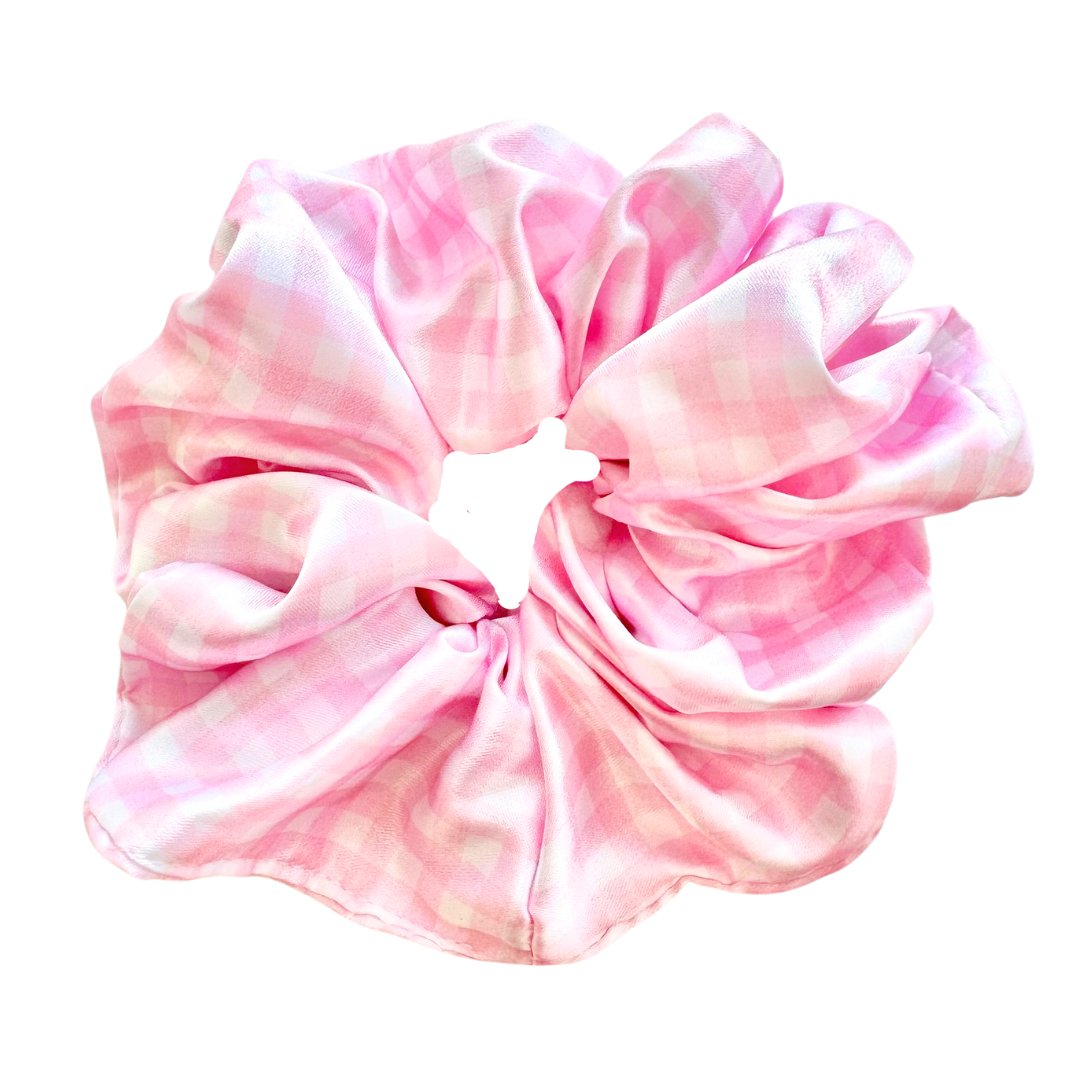 PINK GINGHAM - Mulberry Silk Scrunchie - Beyond Scrunchies