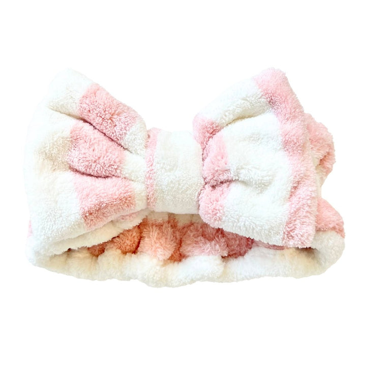 PINK & WHITE - Microfiber Towel Headband - Beyond Scrunchies