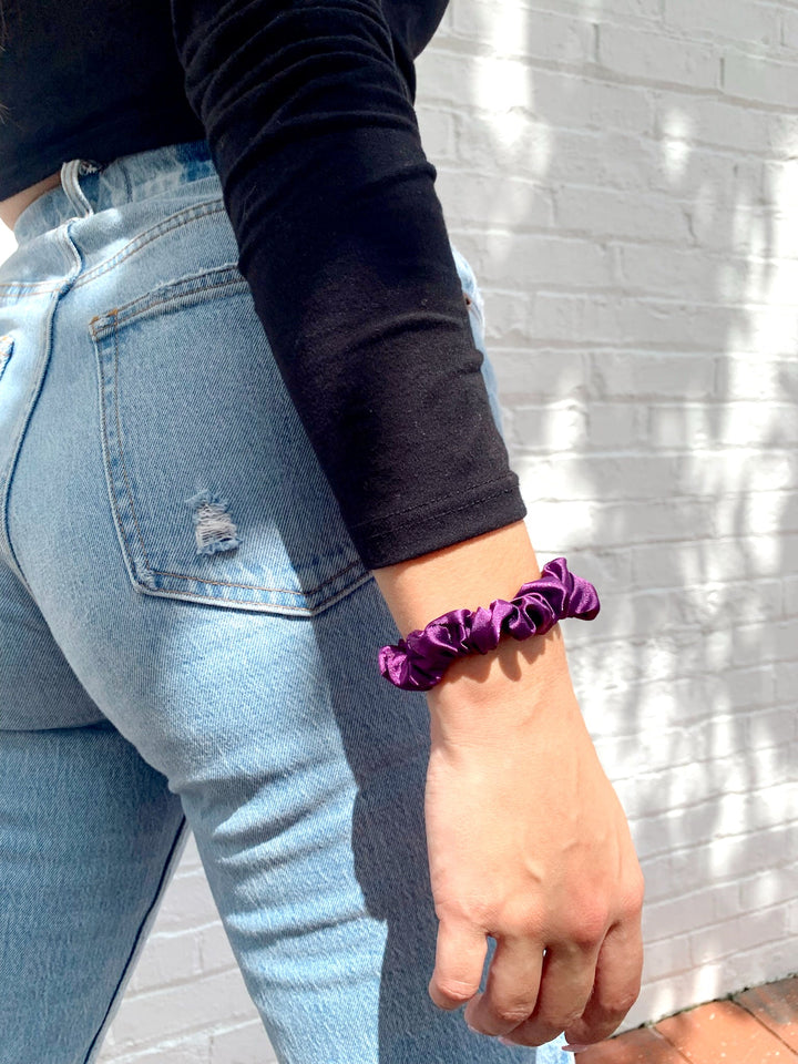 PLUM - Silk Skinny Scrunchie - Beyond Scrunchies