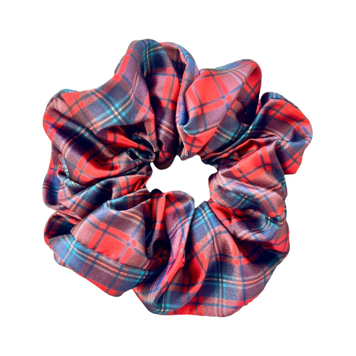 RED TARTAN - Mulberry Silk Scrunchie - Beyond Scrunchies