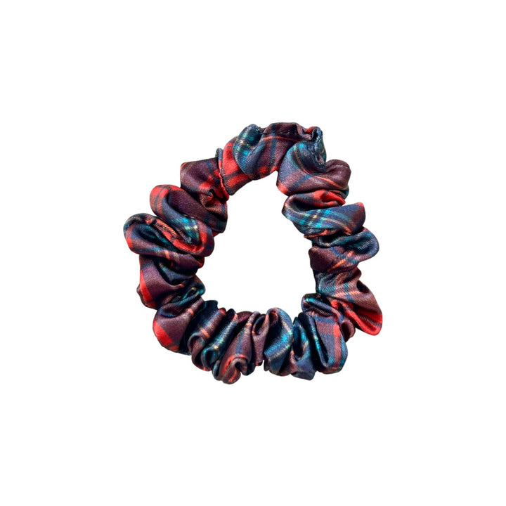 RED TARTAN - Silk Skinny Scrunchie - Beyond Scrunchies