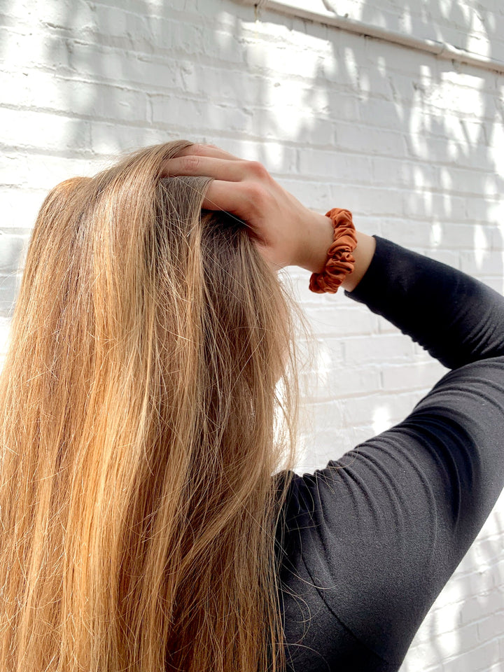 RUST - Silk Skinny Scrunchie - Beyond Scrunchies