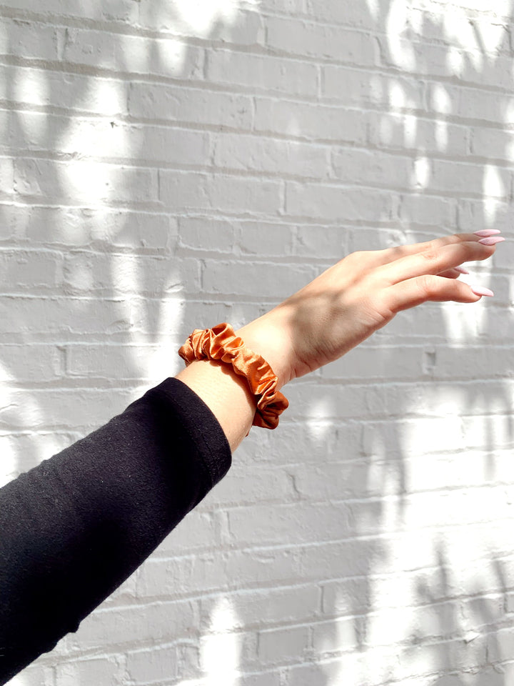 RUST - Silk Skinny Scrunchie - Beyond Scrunchies