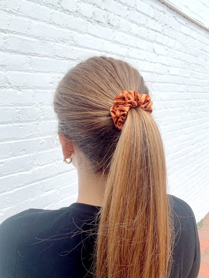 RUST - Silk Skinny Scrunchie - Beyond Scrunchies