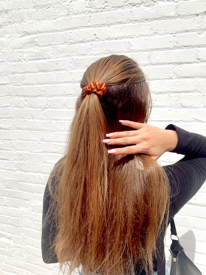RUST - Silk Skinny Scrunchie - Beyond Scrunchies