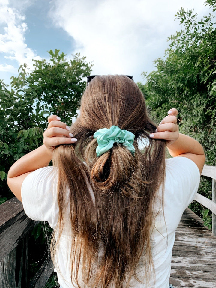 SEA FOAM - Mulberry Silk Scrunchie - Beyond Scrunchies