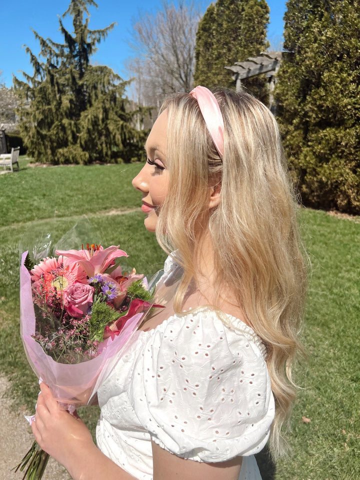 SILK HEADBAND - ROSE - Beyond Scrunchies