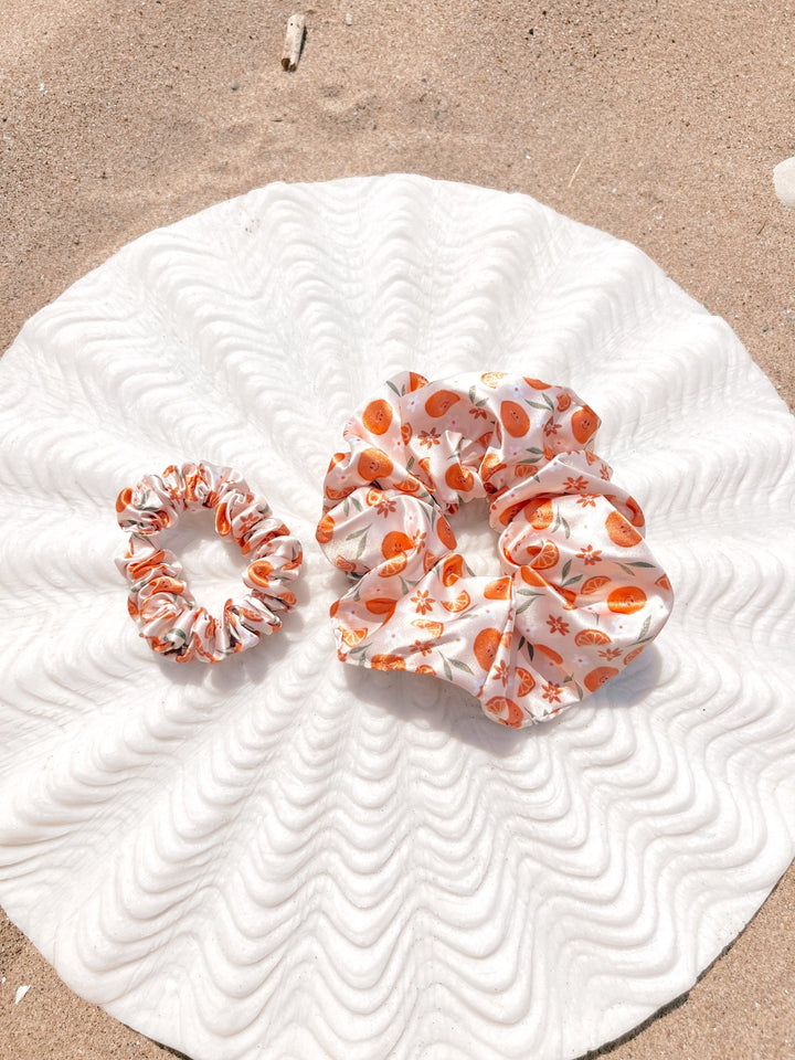 SMILEY ORANGES - Silk Skinny Scrunchie - Beyond Scrunchies