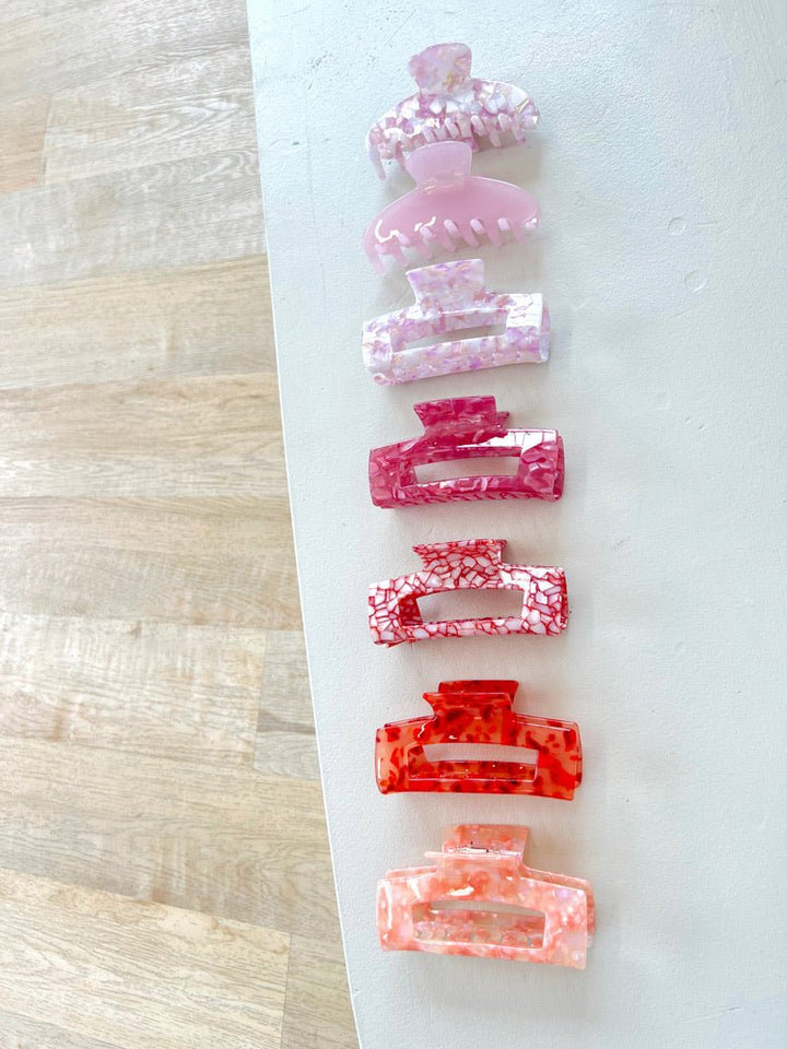 SQUARE CLAW CLIP - VALENTINE - Beyond Scrunchies