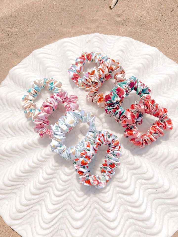 STRAWBERRY FIELDS - Silk Skinny Scrunchie - Beyond Scrunchies