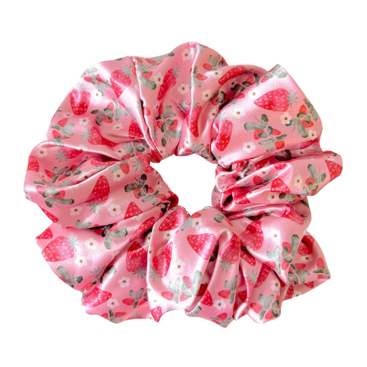 STRAWBERRY LOVER - Printed Silk Scrunchie - Beyond Scrunchies