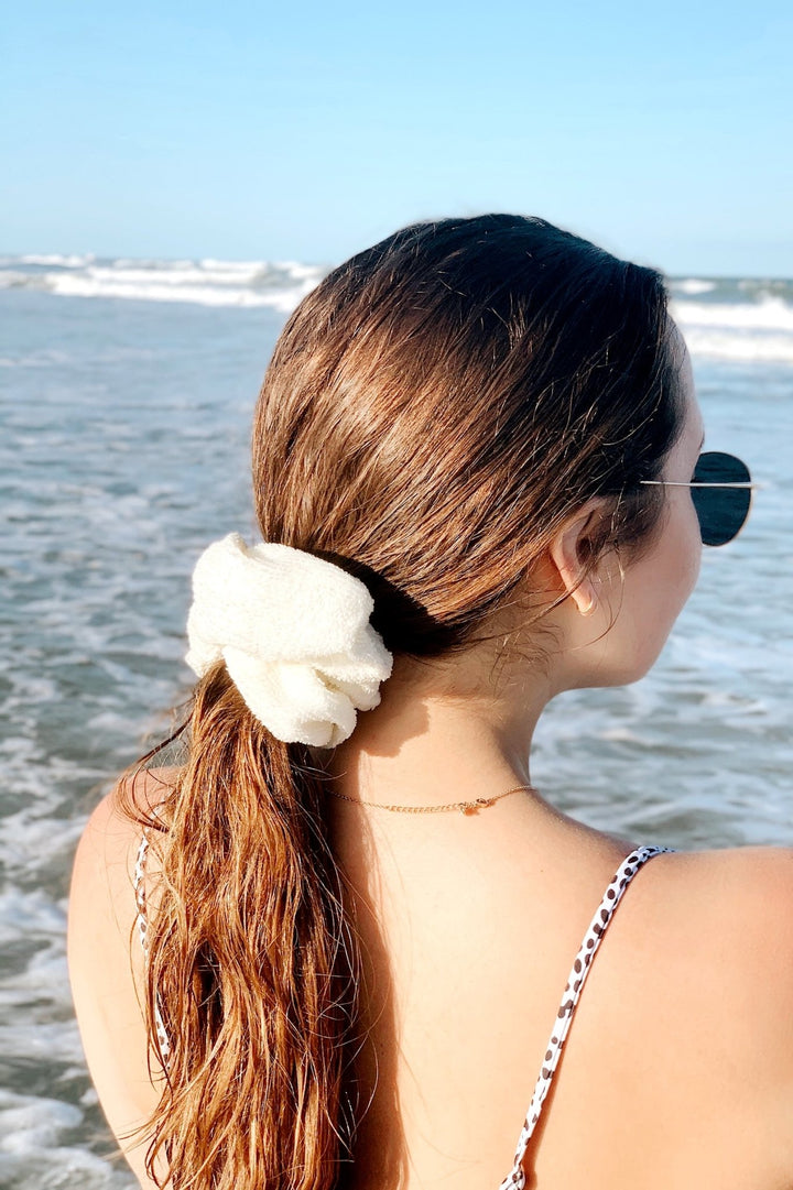 WHITE - Micro-Fibre Towel Scrunchie - Beyond Scrunchies