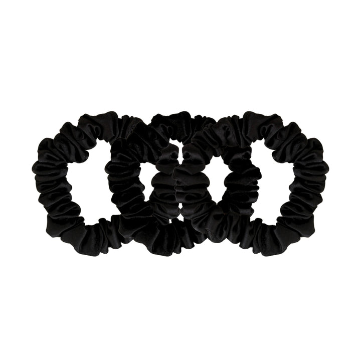 3 PACK OF SILK HAIR TIES - ONYX