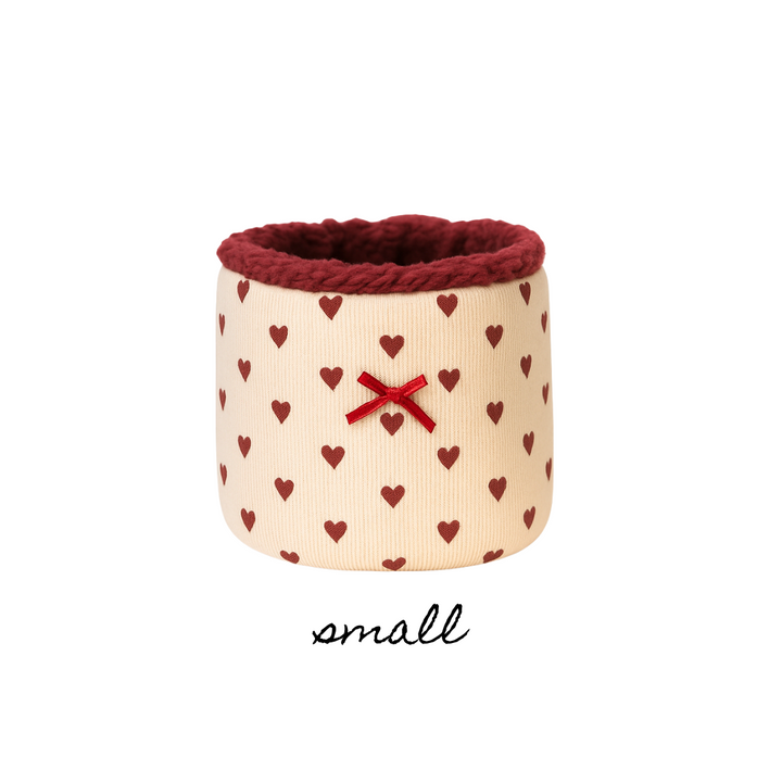 SMALL PUFF BUCKET ORGANIZER - BURGUNDY COZY