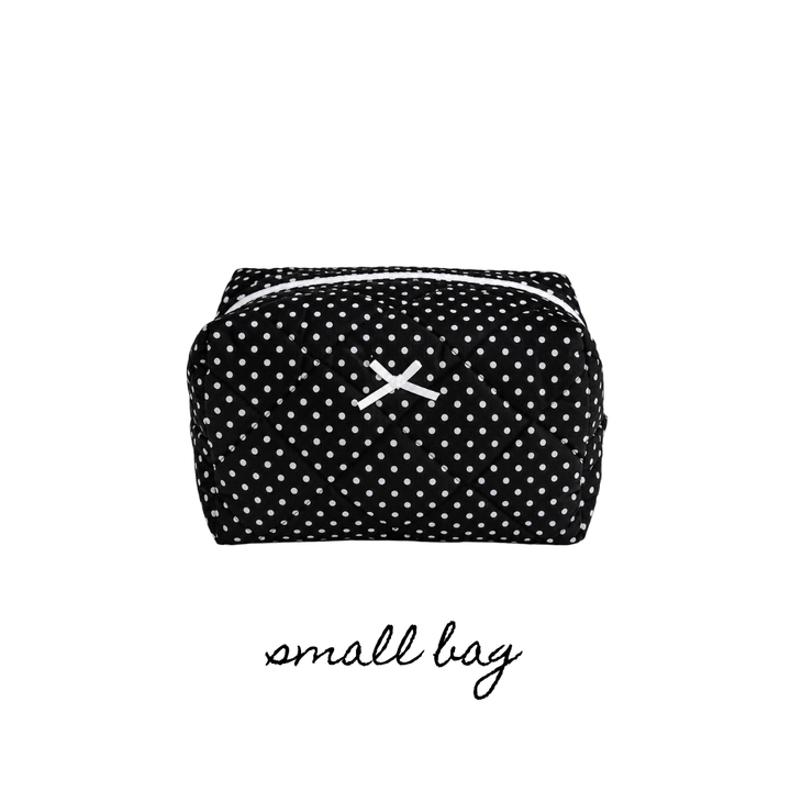 SMALL MAKEUP BAG - BLACK POLKADOT