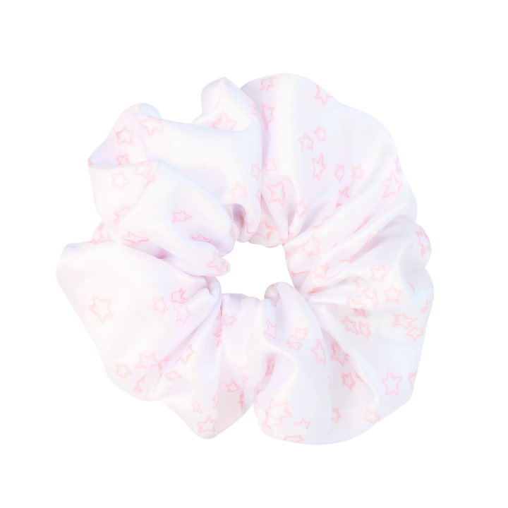BEYOND BIRTHDAY WHITE - Printed Silk Scrunchie