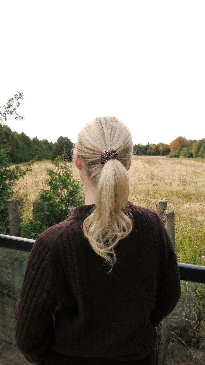 COCOA POLKADOT - Silk Skinny Scrunchie