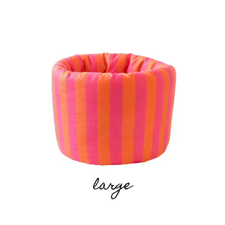 LARGE PUFF BUCKET ORGANIZER - CABANA STRIPE