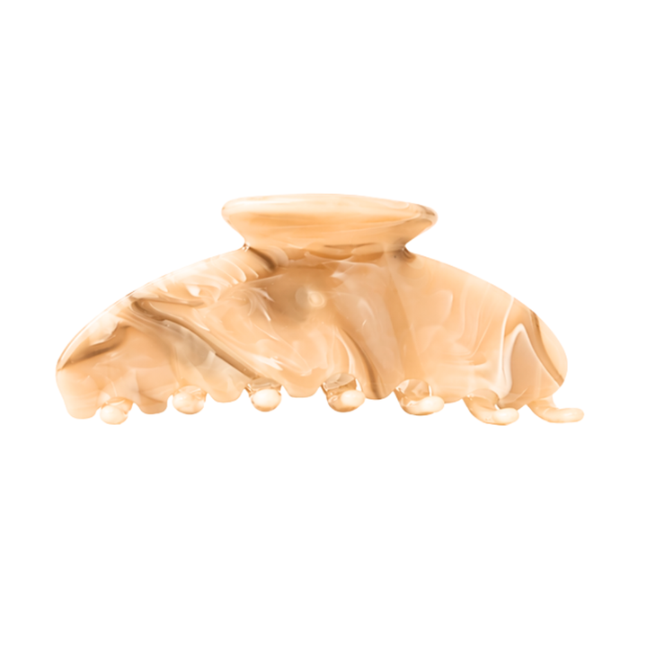 ROUNDED CLAW CLIP - BEIGE CHIFFON