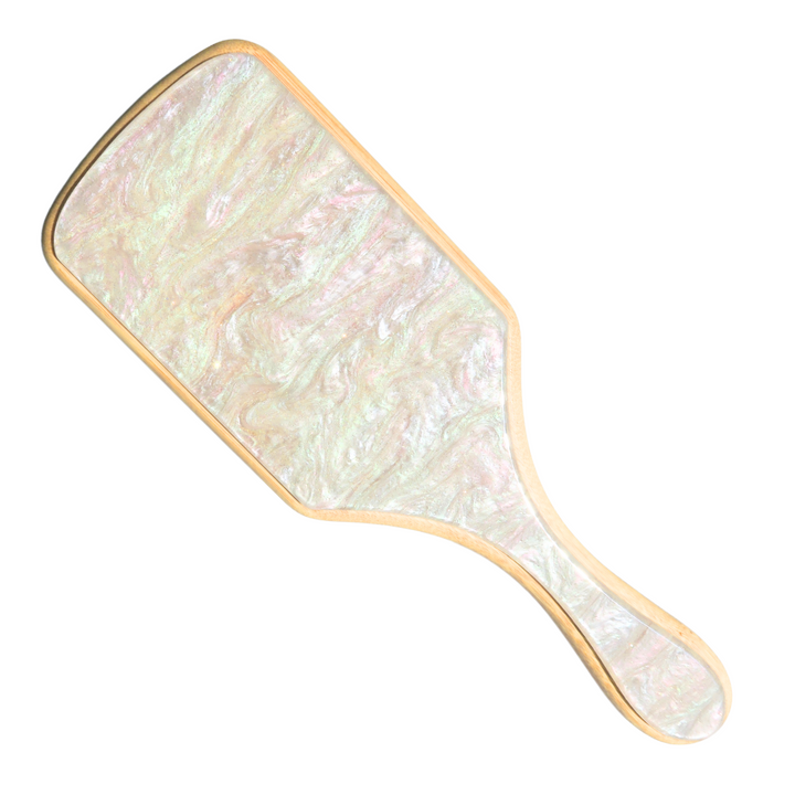 BAMBOO PADDLE BRUSH WITH BOAR BRISTLES - WHITE CRUSH