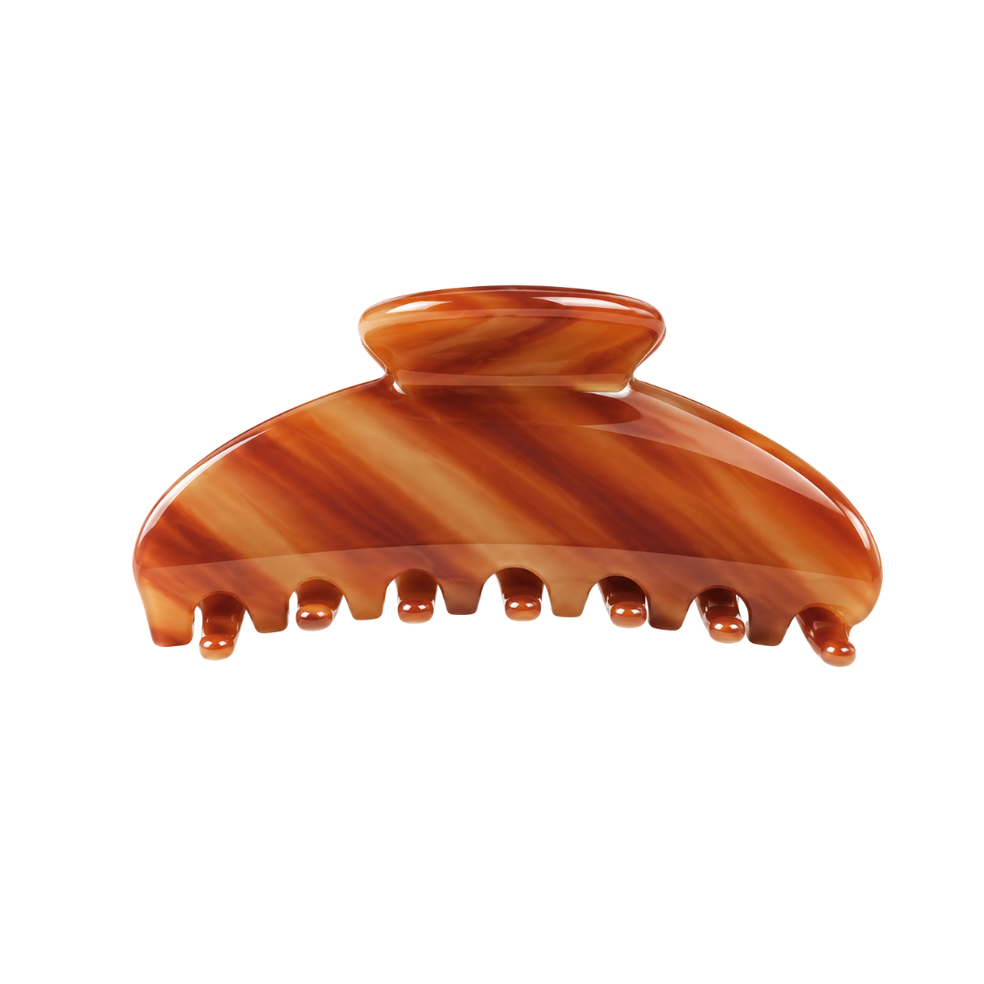 ROUNDED CLAW CLIP - CHESTNUT